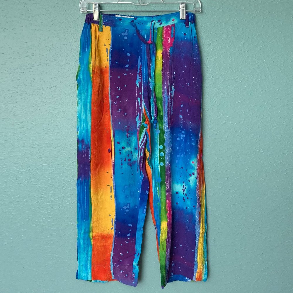 Jams World Elastic Waist Crop Pants in Waterfall Print